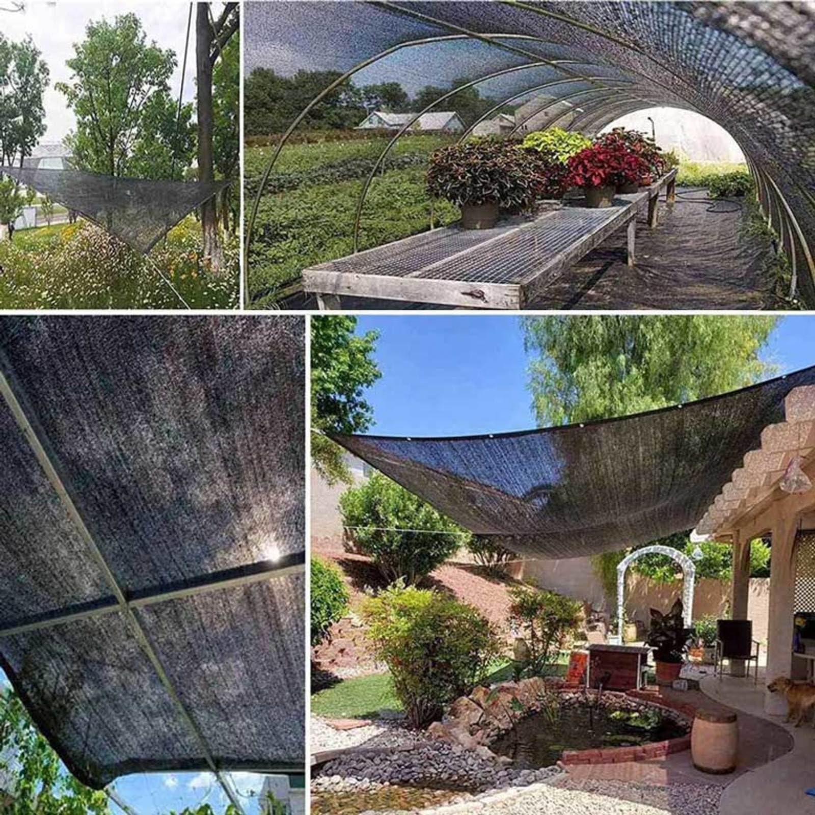 Rete Ombreggiante Teli Ombreggianti Esterno Telo Recinzione Giardino Tessuto Ombra Anti-UV 90% Telo Ombra Occhiellato per Balconi Terrazza Pergola Giardino,black-5x5m