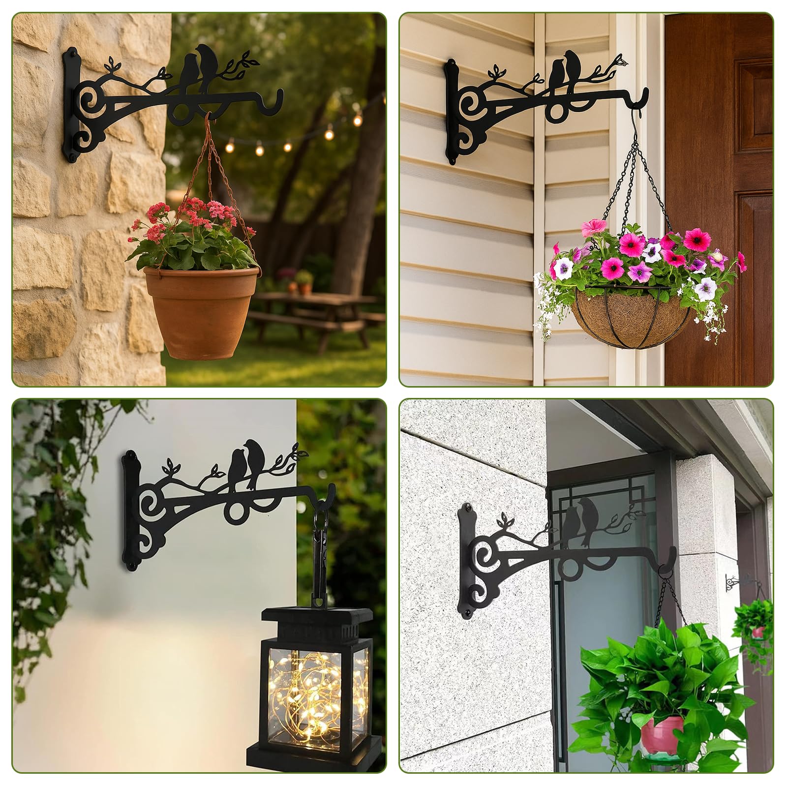 2 Piezas Soporte Plantas Colgantes Gancho Plantas Pared Colgador Plantas Pared Ldeal Para Colgar Cestas Para Pájaros Casitas Decoraciones de Jardín y Más Añadiendo un Toque Natural y Artístico