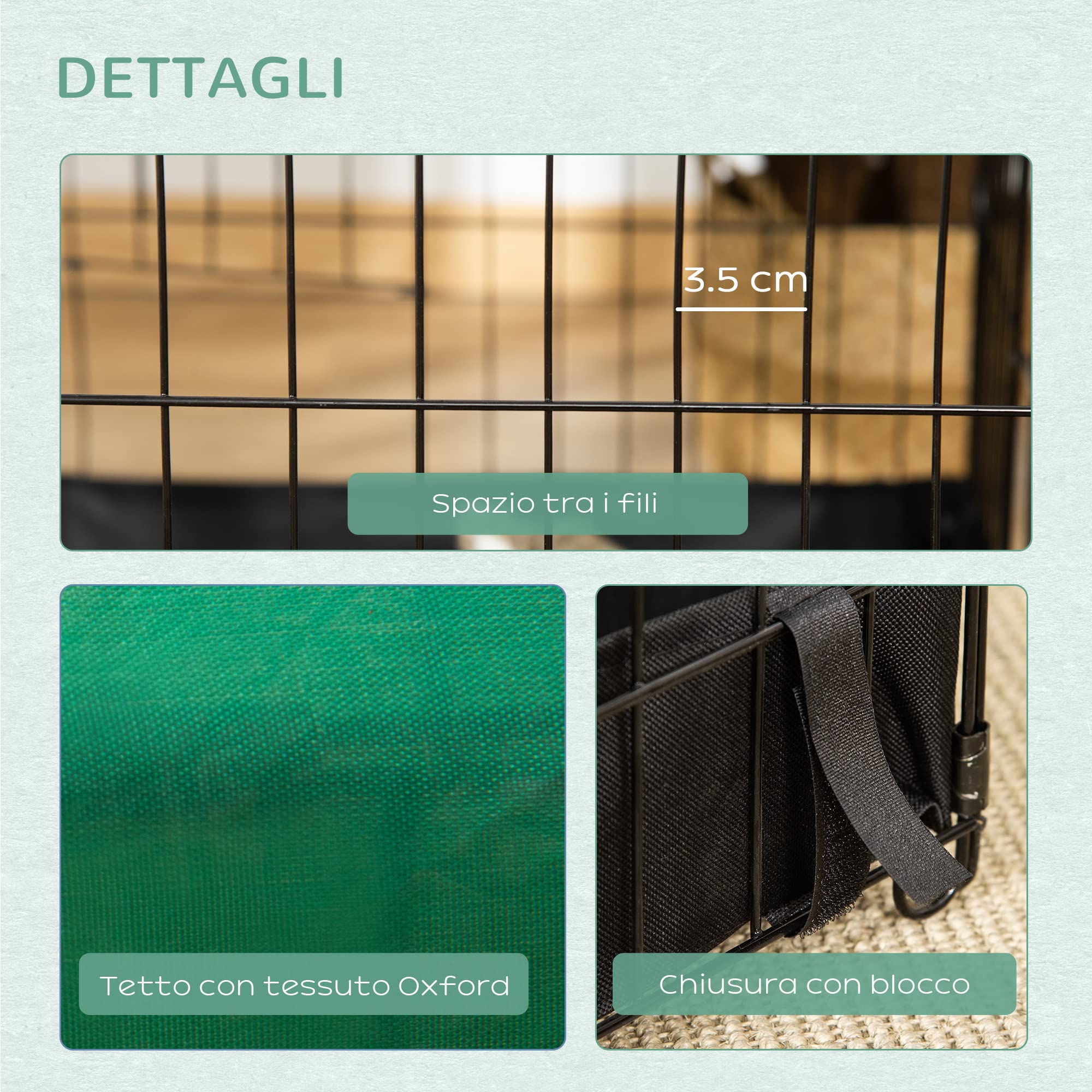 PawHut Gabbia per Conigli per Porcellini d'India e Roditori 90x75x75cm | Gabbietta per Animali, in Metallo e Tessuto Oxford