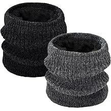 2 Pack Winter Neck Gaiter Warmers for Men Women Thermal Fleece Windproof Warm Ski Mask Scarf for Cold Weather
