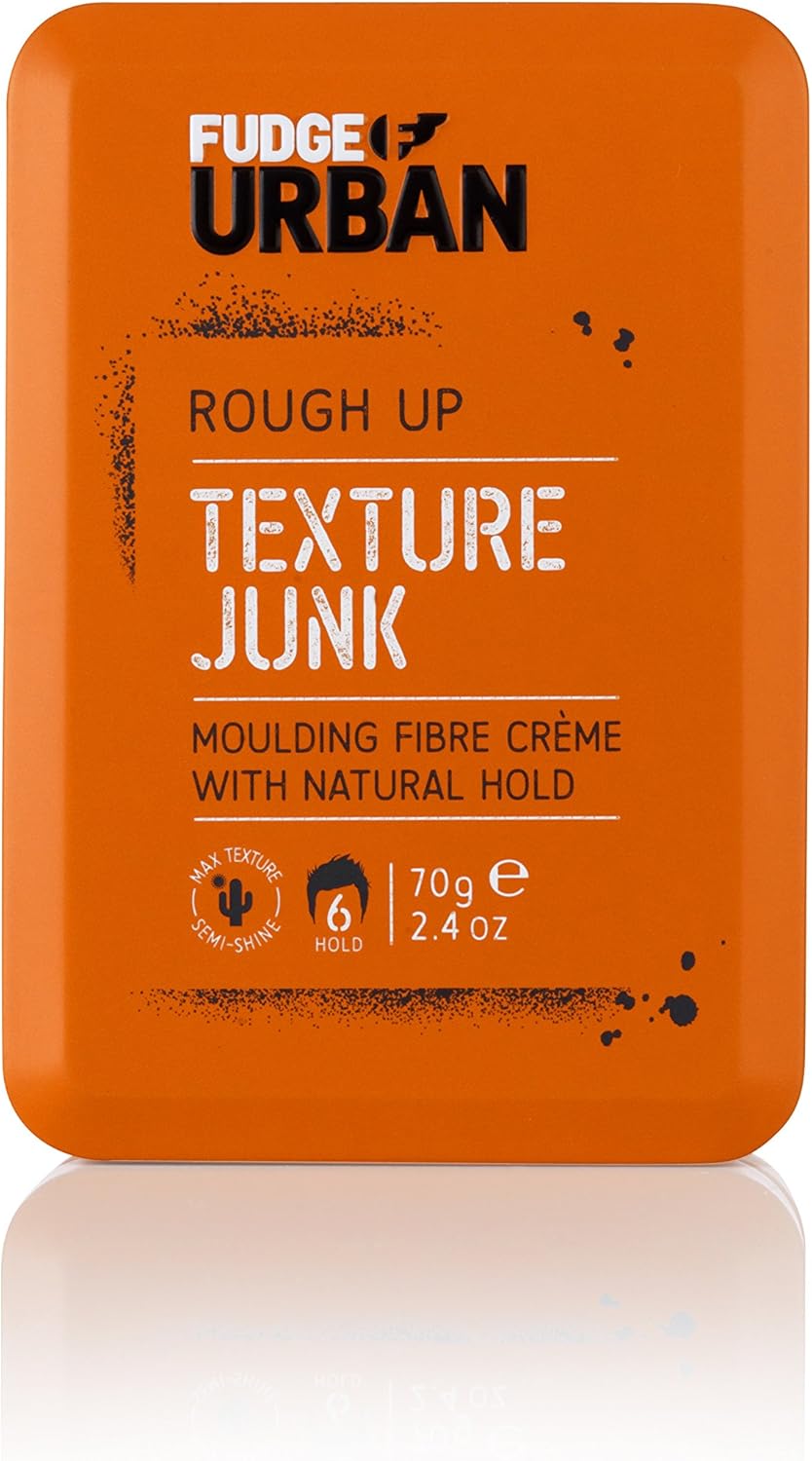 Fudge Urban Texture Junk, Texturizing Hair Cream, Flexible Medium Hold Hair Styling Product, Mouldable Clay with Natural Hold, Hair Cream for Men, 70 g Fudge Urban Texture Junk, Texturizing Hair Cream, Flexible Medium Hold Hair Styling Product, Mouldable Clay with Natural Hold, Hair Cream for Men, 70 g