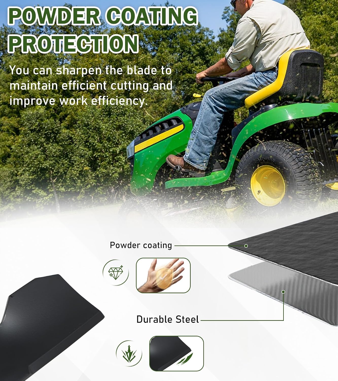 ELITEWILL 42 inch Lawn Mower Blades Compatibe with Craftsman LT2000 LT1000 YT3000 DYT4000 DLT3000 YT4000 138971 Fit for Husqvarna YTH22V42 YTH18542 YTA18542 YTH1542XP 532127843 138498 High Lift Blades