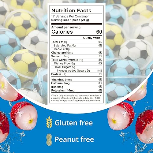 Miniatura 4 de Gummy Candy - Gomitas rellenas de gelatina, divertidos caramelos de goma de fútbol rellenos de mermelada de frutas, sabores surtidos, 5 piezas de