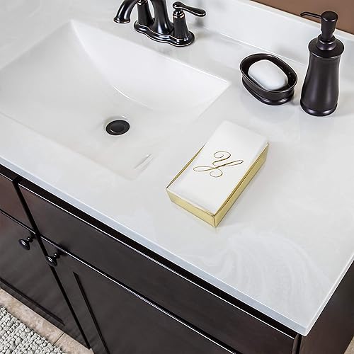 Miniatura 14 de AMERICAN HOMESTEAD - Toallas de mano desechables – Servilletas de invitados con monograma de lámina plateada – Toallas de papel de baño similares al