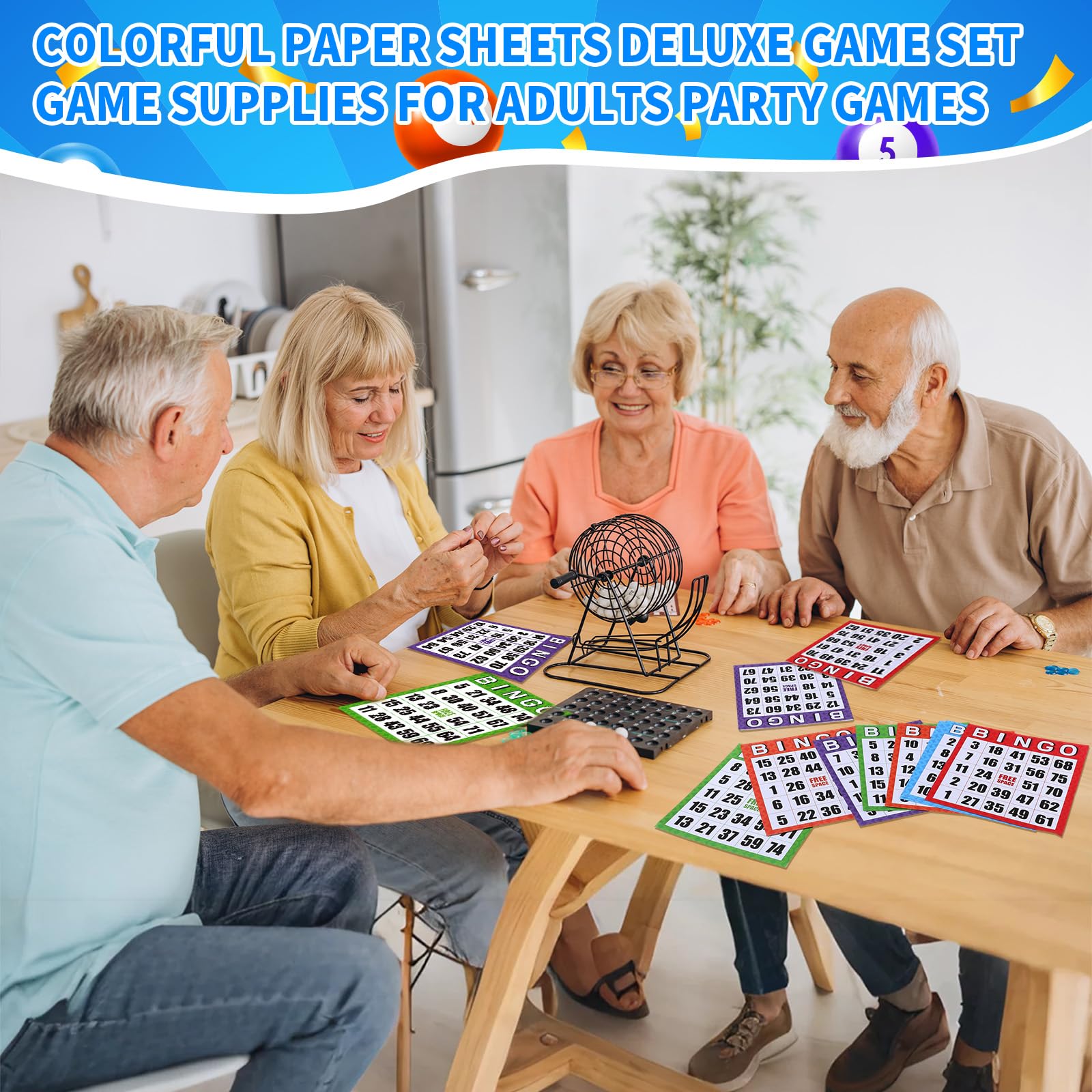 Eersida Jumbo-Bingo-Karten-Set, 20,3 x 22,9 cm, wiederverwendbar, leicht zu lesen, Bingo-Papierspielkarten mit großen Zahlen, ideal für Senioren, Familienspielabende, 200 Stück