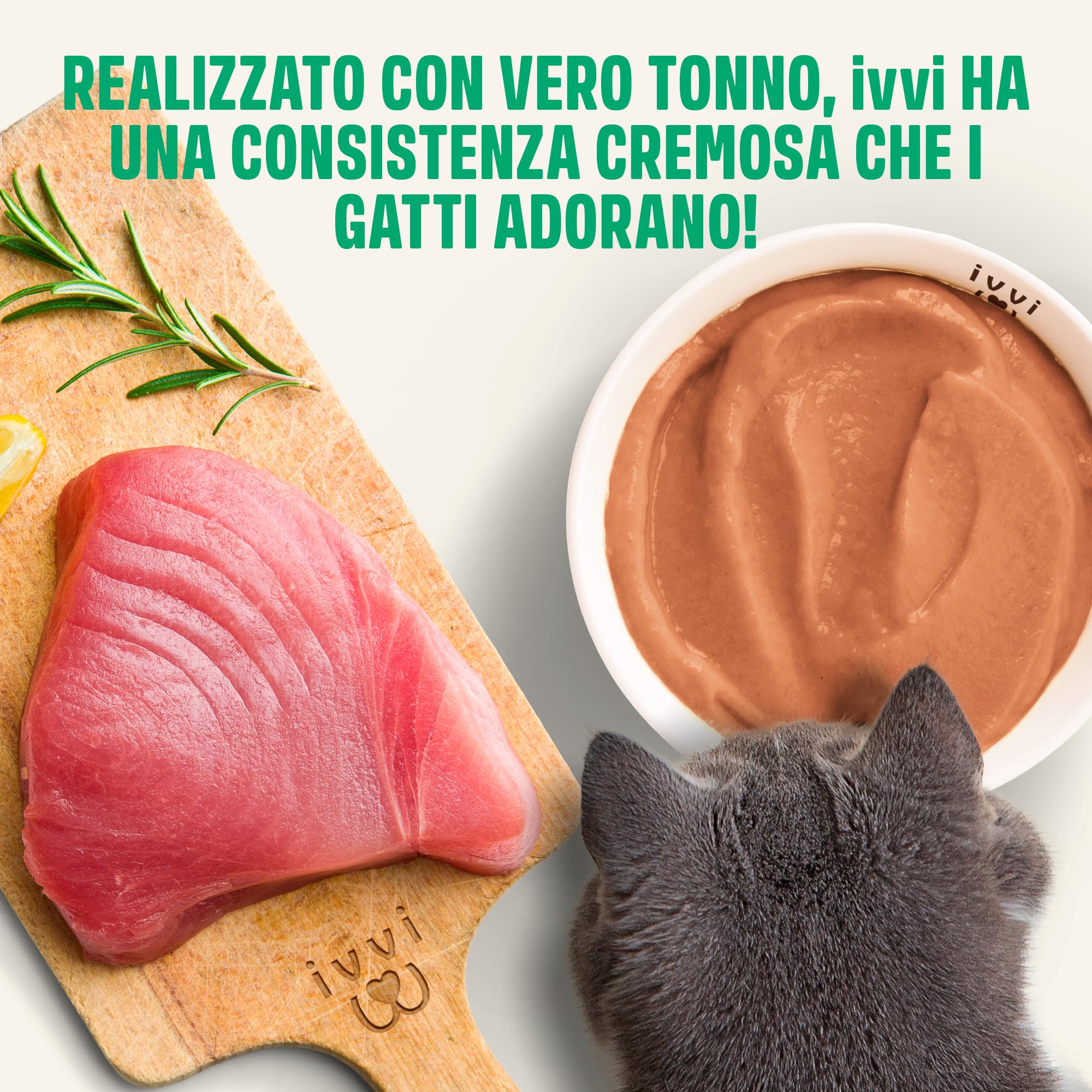 ivvi Essenza Digestiva per Gatti – 30 Snack Cremosi con Tonno, Zucca, Semi di Lino e Postbiotico derivato da Probiotici – Digestione, Flora Intestinale e Benessere – 450 g