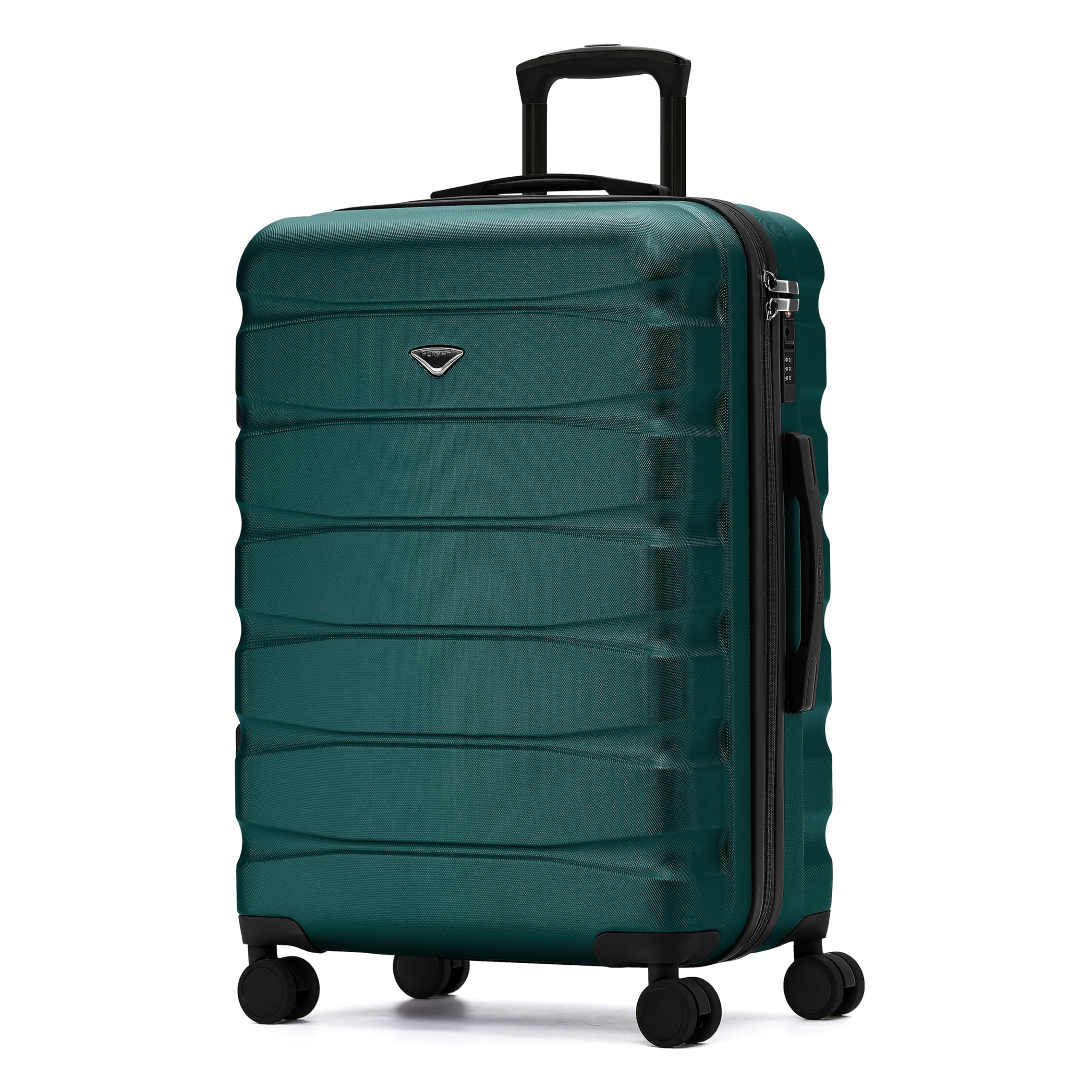 Flight Knight Suitcase Large Checked Luggage TSA Lock Easy Glide Silent Double Spinner Wheels Durable Hardside Lightweight Luggage With All Parts Size Measuring 31x21x12 - Packing Size 28x18x10