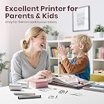 Sticker Printer PM290C Mini Printer Portable Print Pod, Wireless Bluetooth Sticker Maker with 3 Rolls Paper,Inkless Thermal Printer Photo Printer with Smart AI APP, Pictures, DIY, Journal, Pink