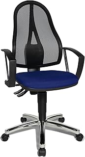 Topstar Point 60 Net Silla giratoria para Oficina (Incluye reposabrazos Fijo) A1, Tela, Azul y Negro, 54 x 47 x 109 cm