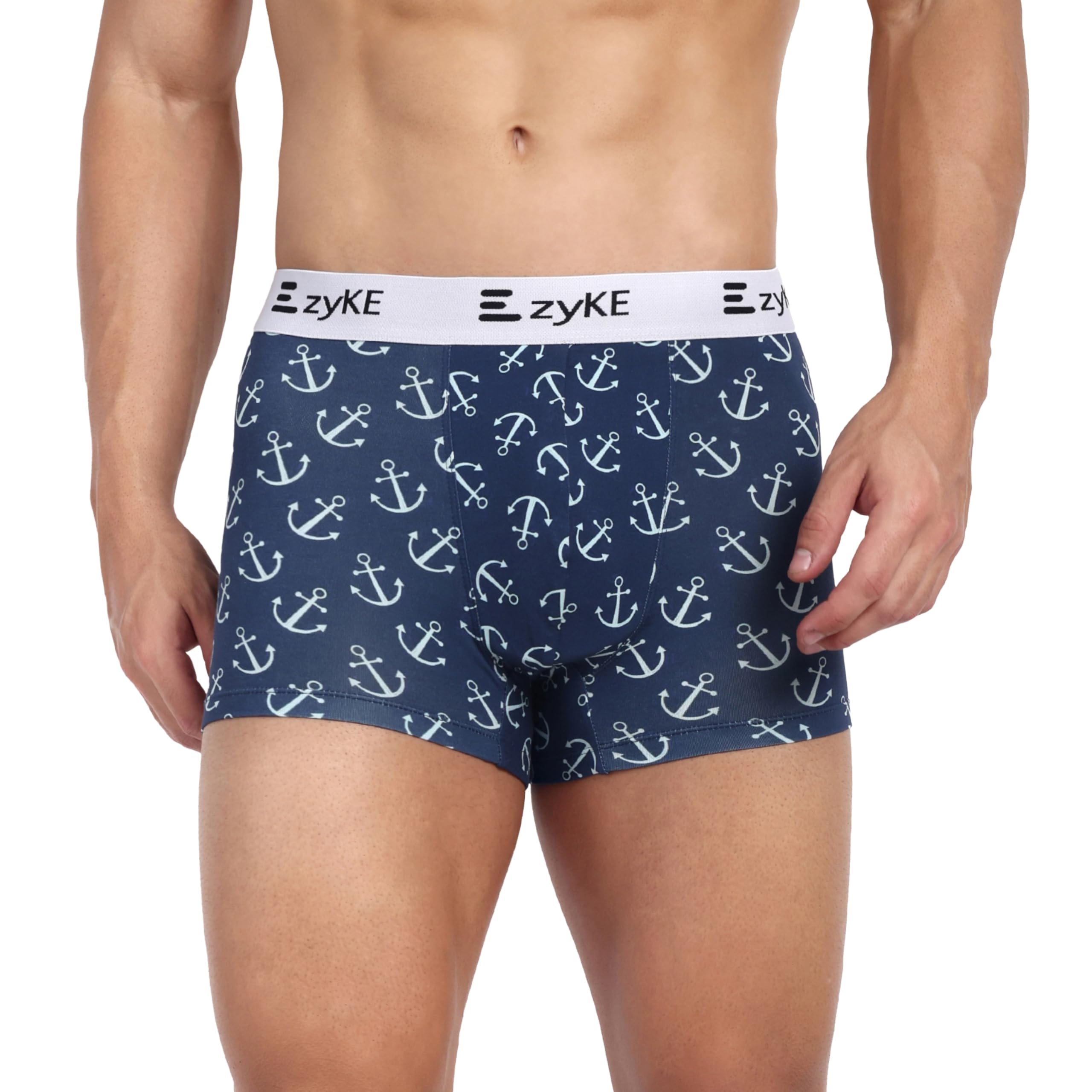 zyke Men's Printed Cotton Trunk Innerwear | 95% Cotton 5% Elastane Stretch Underwear | Ultra Soft Waistband Anti-Bacterial Moisture Wicking Trunks for Men Pack of 1-picture-16