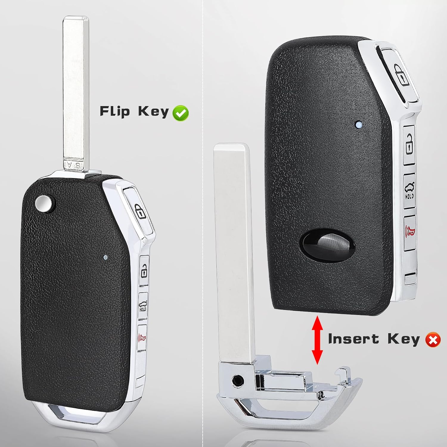 Beefunny Flip Key Fob Replacement for Kia Forte 2019 2020 2021 Remote Control Car Key fob Transmitter 433MHz FCC ID:CQOTD00660 P/N:95430-M6000