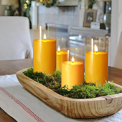 Miniatura 35 de NICEME Velas parpadeantes sin llama con temporizador de control remoto, velas LED de acrílico irrompibles a pilas con llama parpadeante mecha 3D