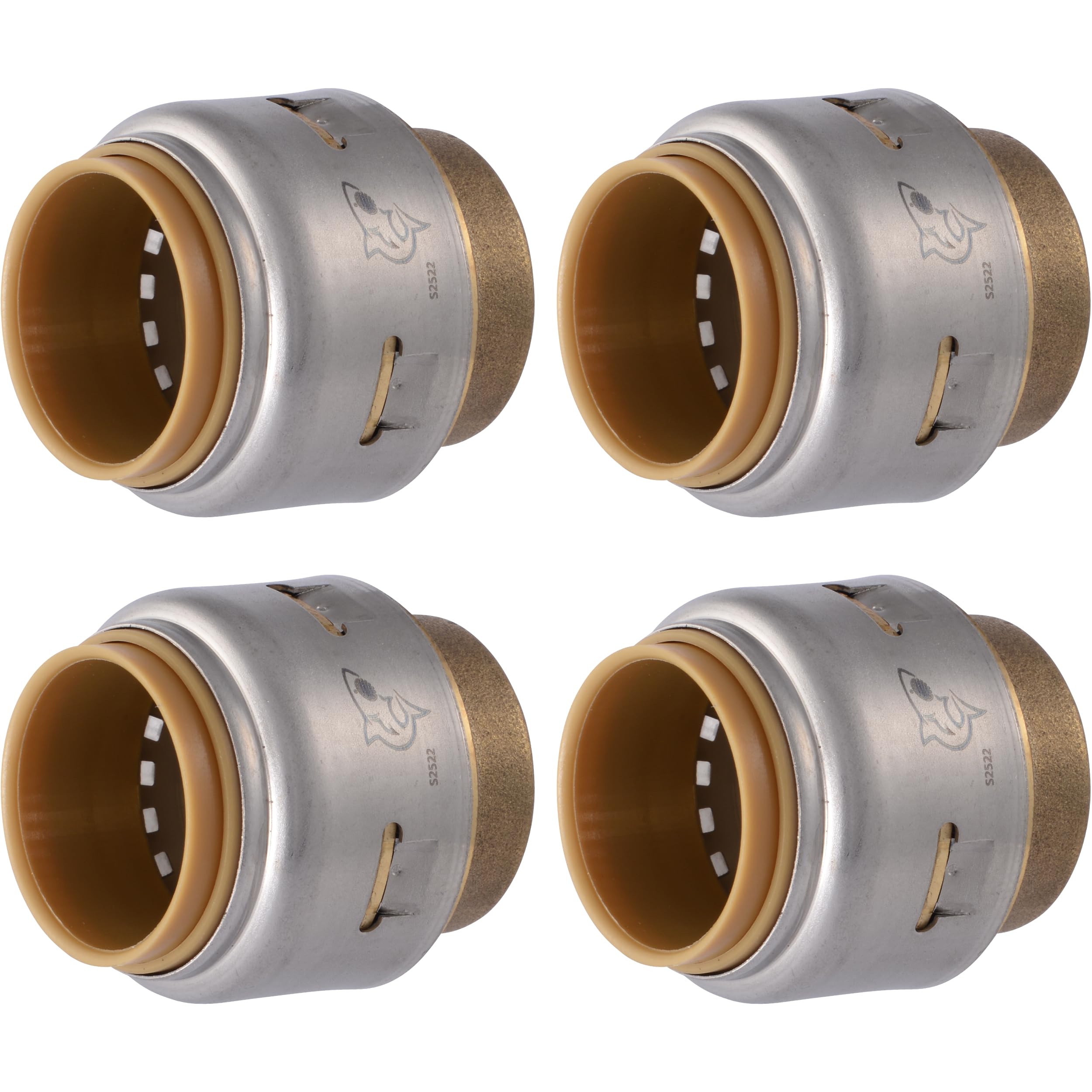 SharkBite Max 3/4 Inch Push Cap, Pack of 4, Push to Connect Brass Plumbing Fitting, PEX Pipe, Copper, CPVC, PE-RT, HDPE, UR518A4