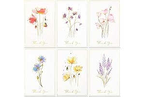 Crisky 50 Pack Watercolor Thank You Cards with Envelopes