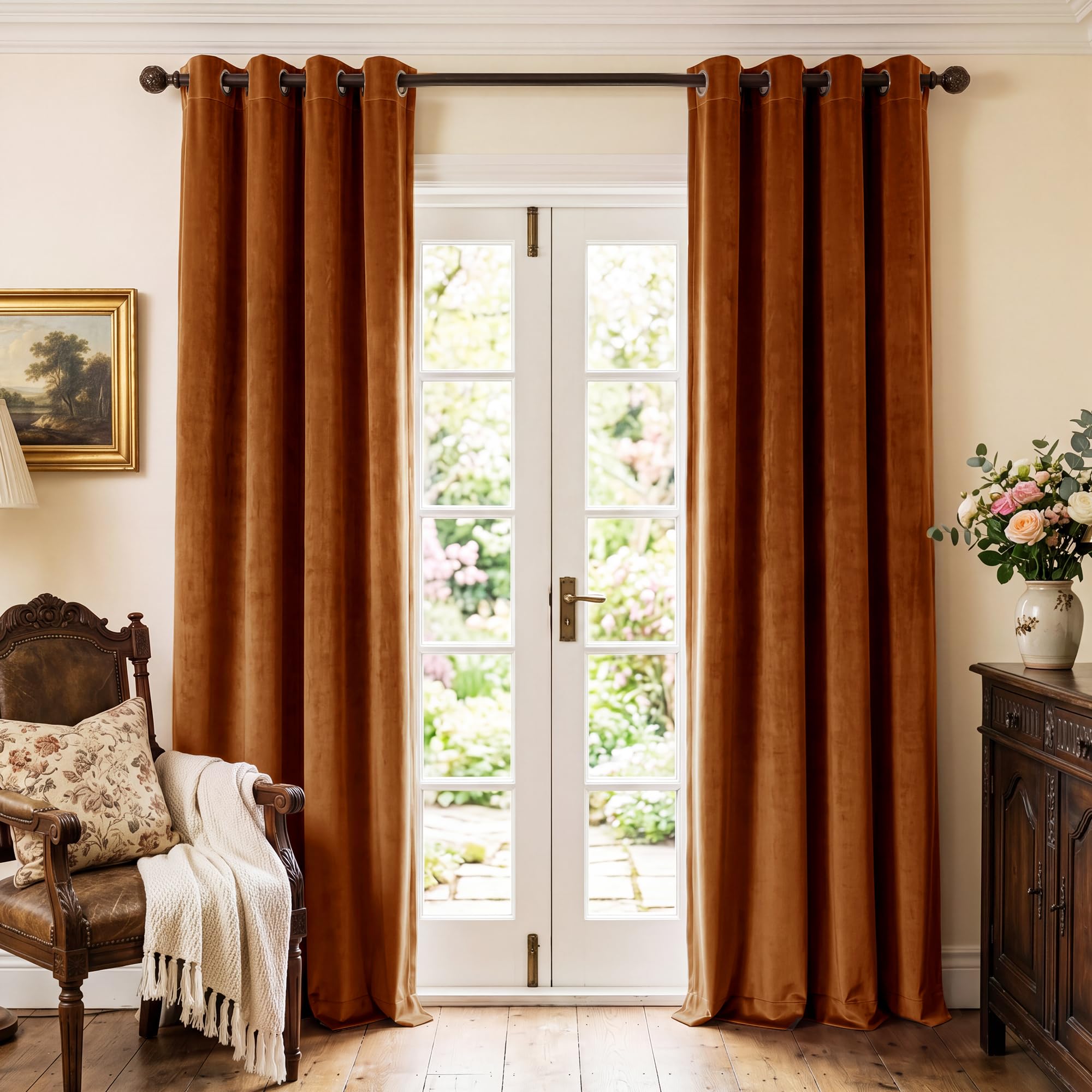 Black Velvet Blackout Curtains - Luxurious & Thermal -23 Black Velvet Blackout Curtains - Luxurious & Thermal -23