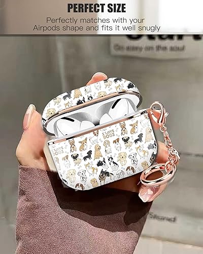 Miniatura 2 de Funda para Airpod Pro 2, linda funda protectora para Airpod Pro de 2 generación, a prueba de golpes, con llavero de oro rosa para niñas, mujeres y