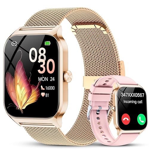 CASCHO Montre Connectée Femme avec Appel Bluetooth,1.85" HD Smartwatch Femme