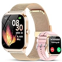 Smartwatch Donna,1.85” Orologio Smartwatch con Chiamate Bluetooth, Assistente,120+ Sportive Smart Watch con Contapassi, Sonno, Cardiofrequenzimetro,IP68 Fitness Tracker per iOS Android, Oro e Rosa