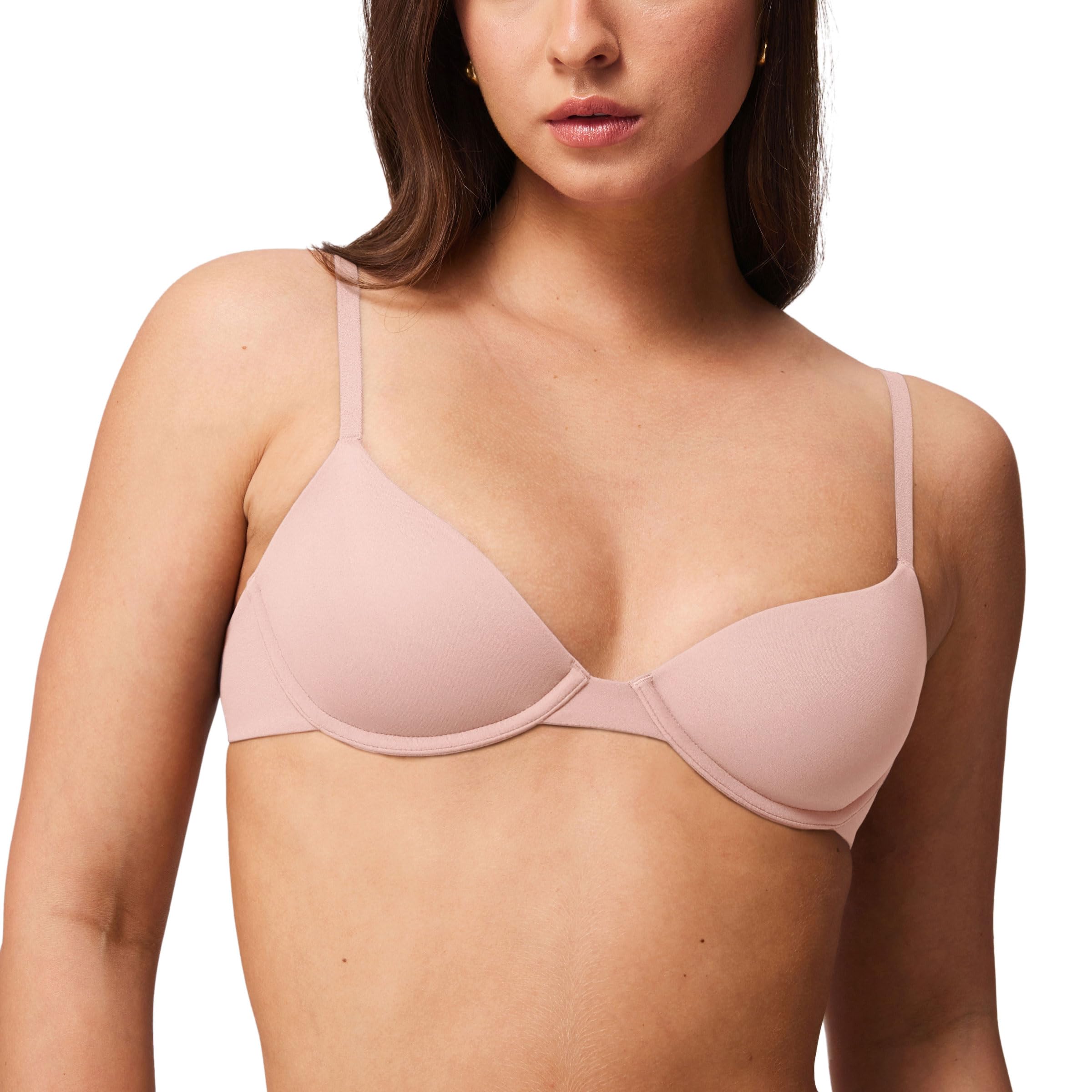 Halobliss Women's T Shirt Bra Small Breasted Demi Underwire Lightly Lined Bras 32AA-38A Blush Pink 36AA