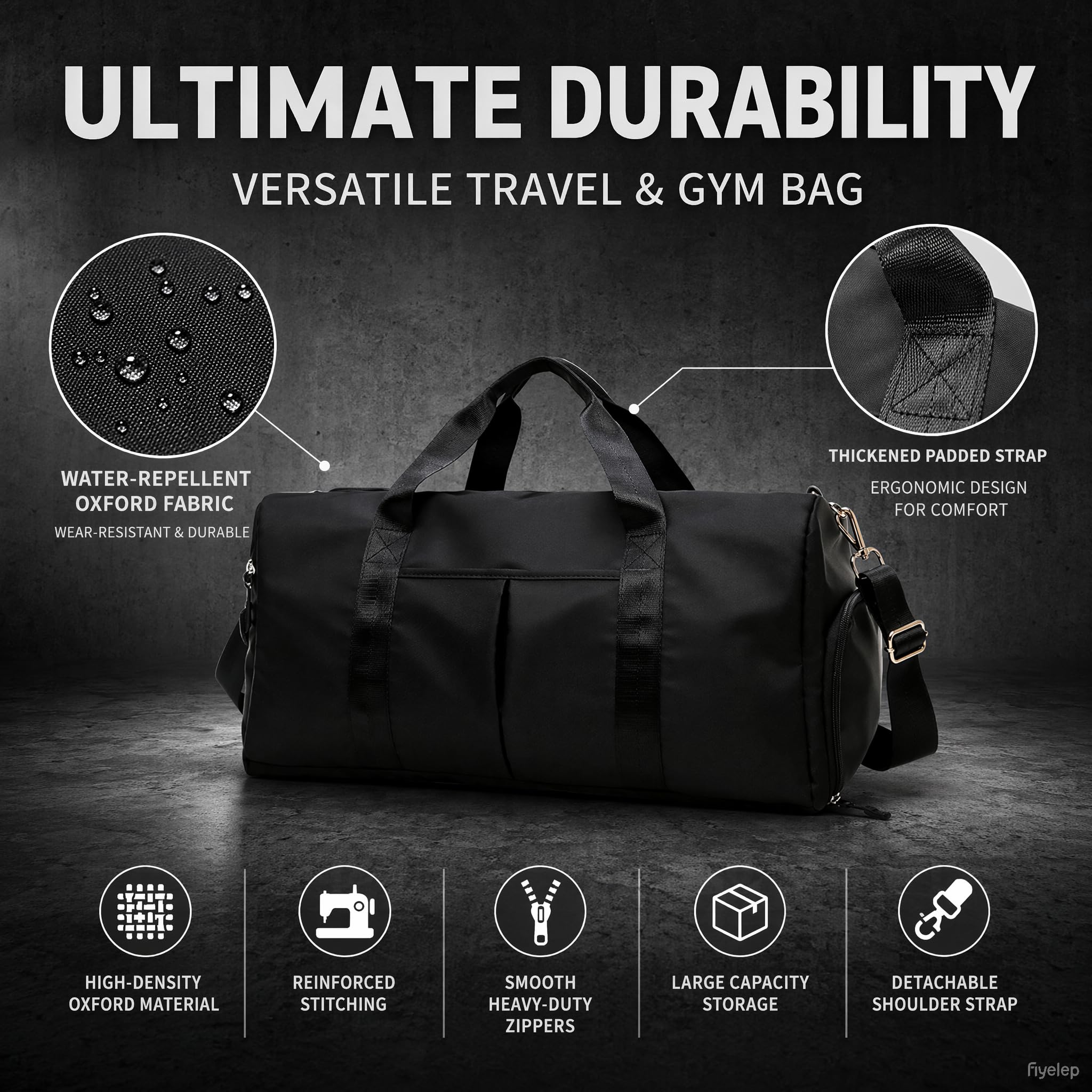 Sac de Sport,Sac de Voyage léger,Sac de Sport Femme,Sac Sport Homme,Gym Bag,Sac de Sport pour Homme et Femme,Compartiment Chaussures,pour Fitness,Basketball,Voyages