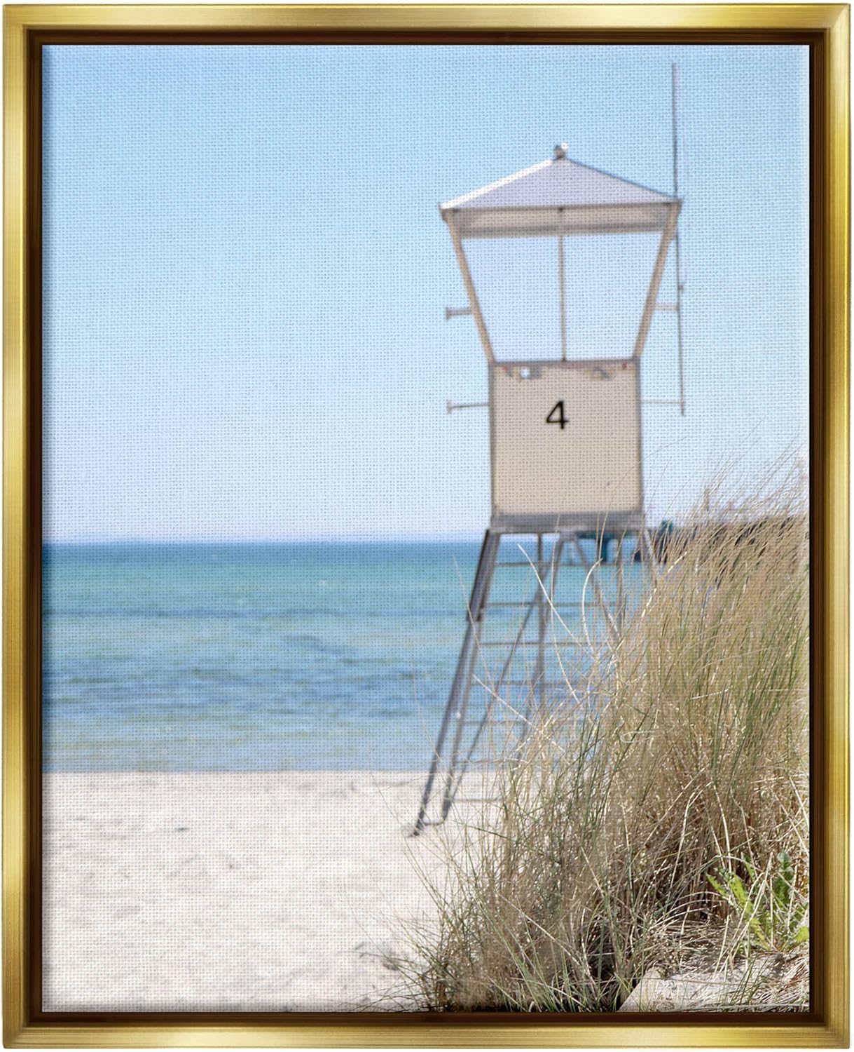 Stupell Industries Summer Beach Hut Clear Skies Floating Framed Wall Art, Design by Kim Allen