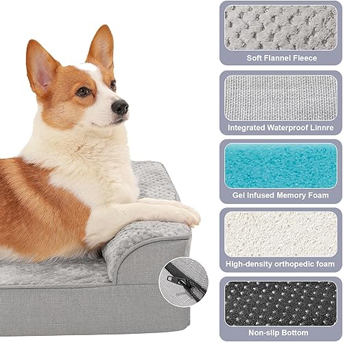 Miniatura 3 de Camas ortopédicas para perros grandes, camas de espuma viscoelástica para perros de tamaño grande, funda extraíble lavable, parte inferior