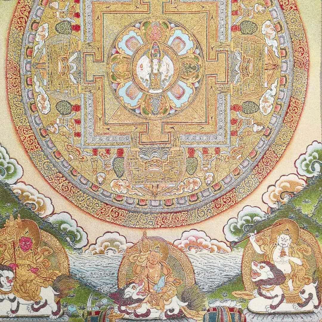 Thangka jedwabny haft tybetański buddyzm mandala malarstwo Tangka mural ścienny do wystroju domu gobelin