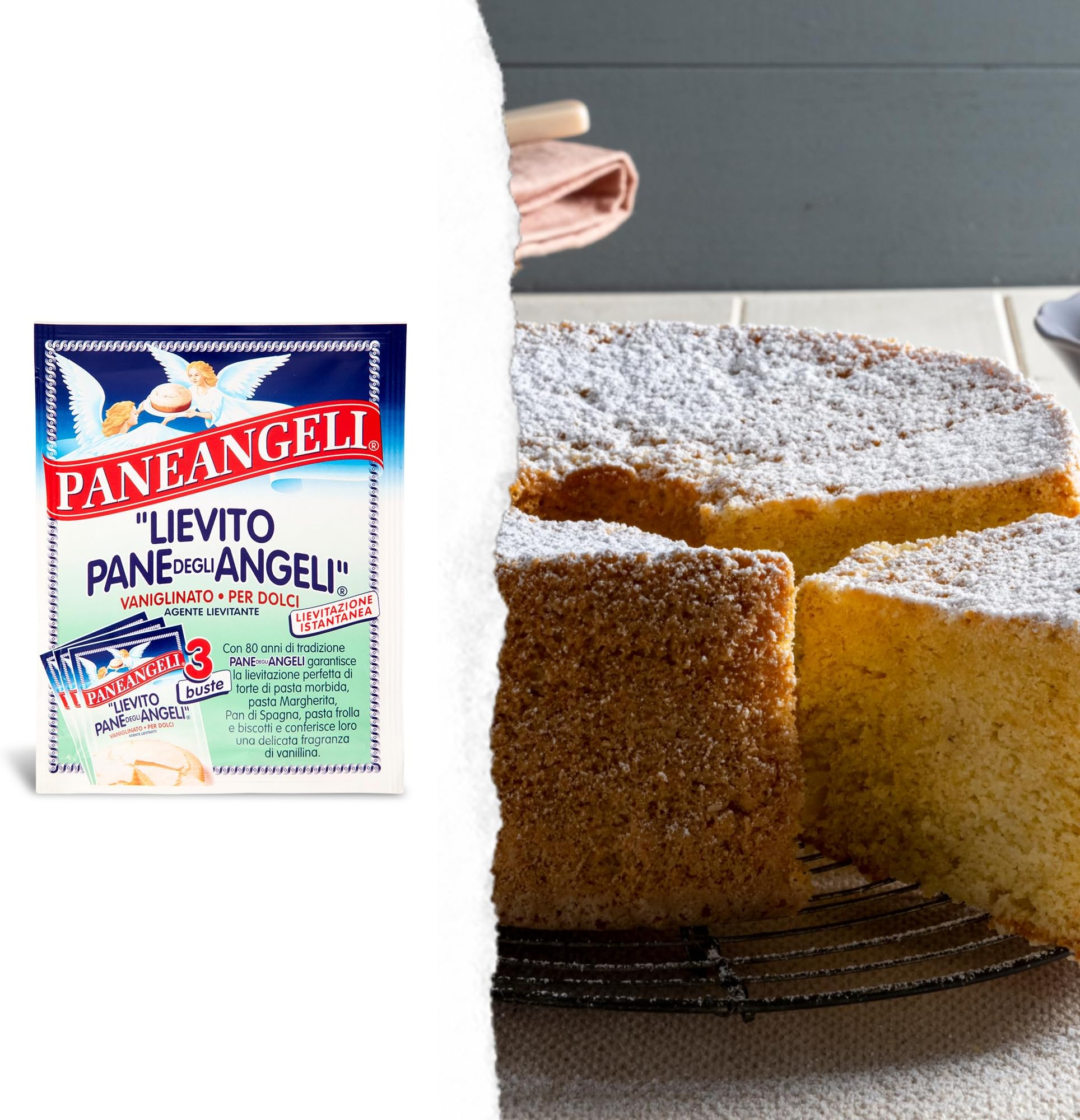Paneangeli Lievito Vanigliato Per Dolci - Pane Degli Angeli Yeast - 3 count