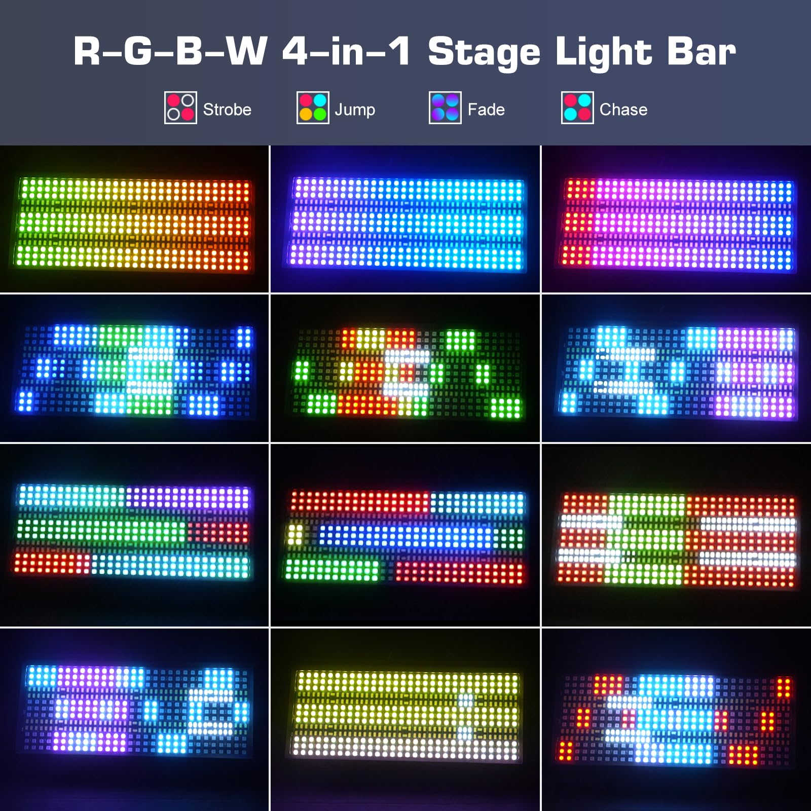 150W Luci Stroboscopica Fulmine con Telecomando, Illuminazione di Sfondo, 270 RGB + 180 Bianco LEDs Effetti Luce, Luce da Palcoscenico per Feste DJ Bar Spettacoli Teatrali Discoteca, 4 pezzo