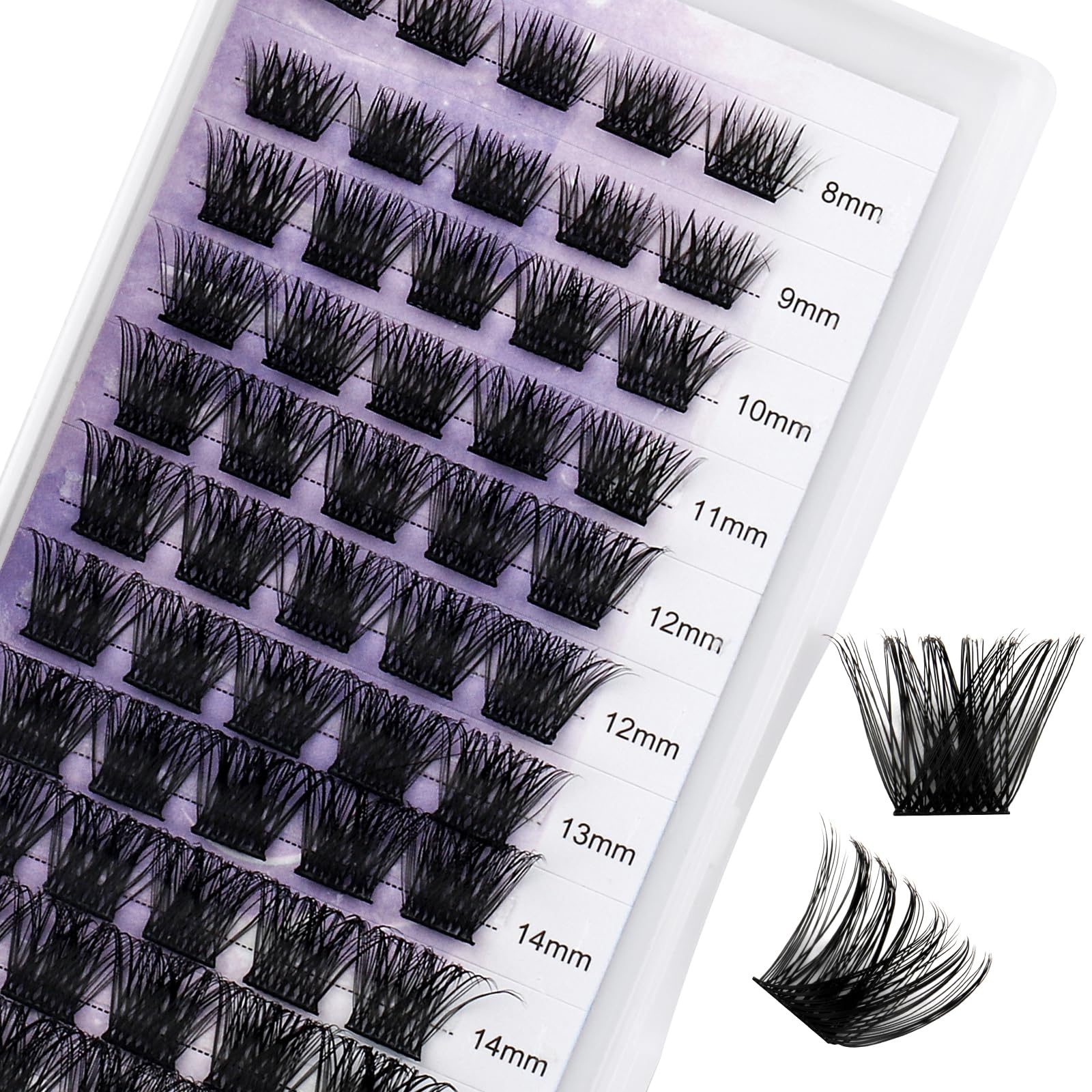 WENDY Pestañas Postizas Individual D Curl 0.07mm Mix 8-16mm Cluster Lashes 3D Effect Extensión de Pestañas Professional DIY(C3-D-816) — view 8