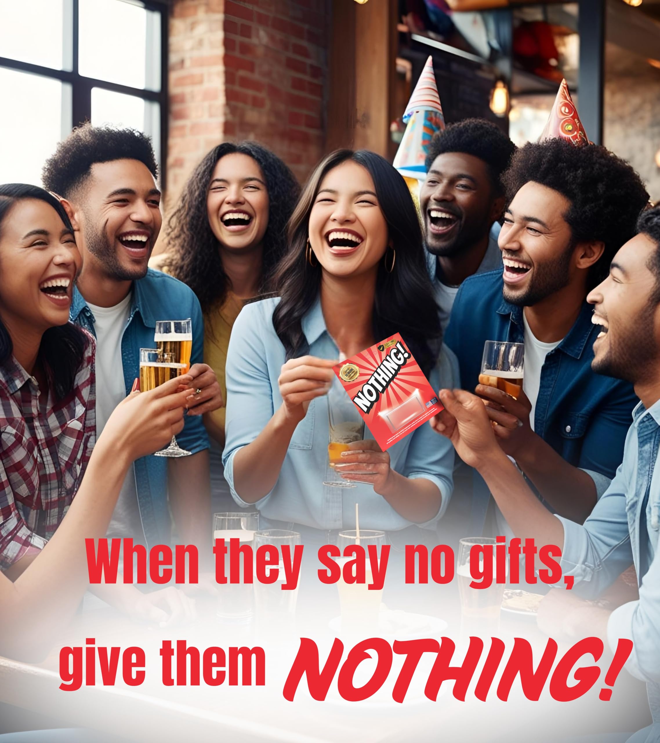 Classy Wino Divertente regalo bavaglio - Niente! - Divertente regalo vuoto per compleanni, Natale elefante bianco e scambio di regali di Babbo Natale segreto - Regalo perfetto per familiari e amici