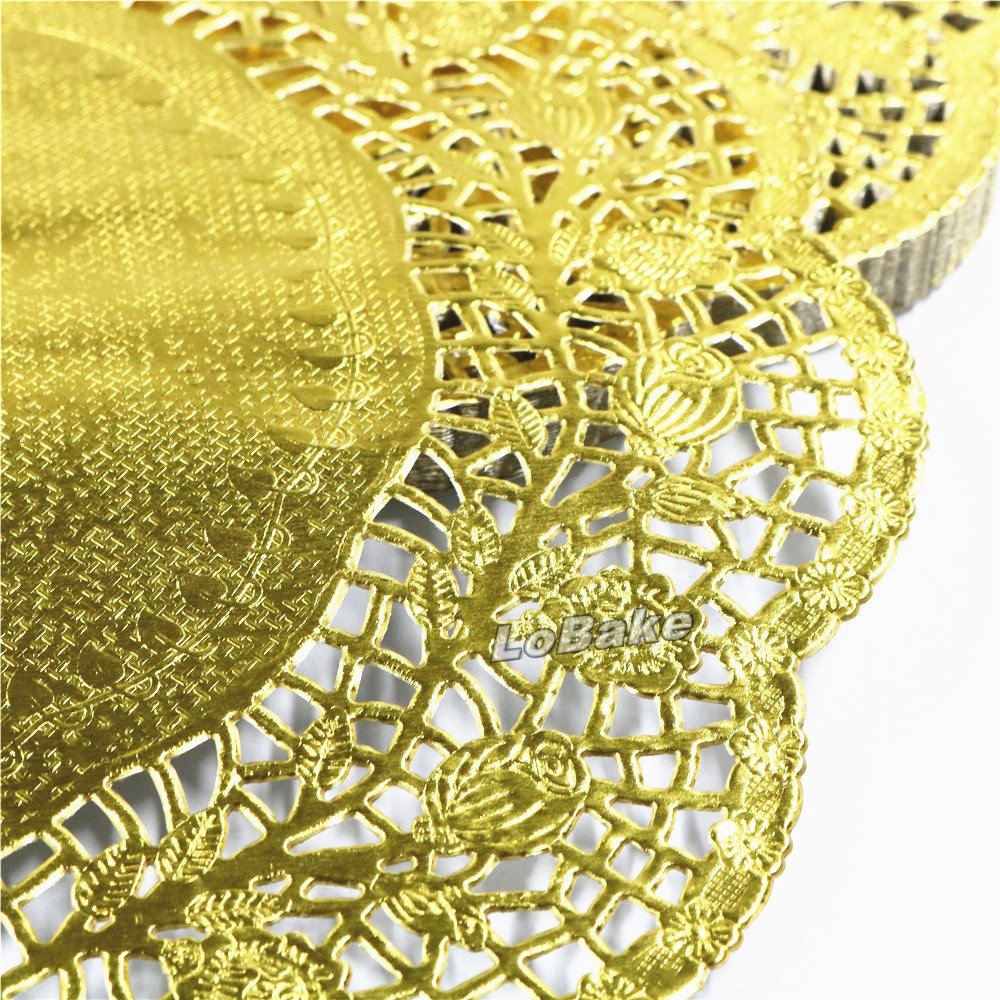 lobake 13,5 cm Golden Color redondo para encajes en papel blondas Pan manteles individuales boda lugar alfombrilla parte de mesa accesorios 100 piezas/Unidades