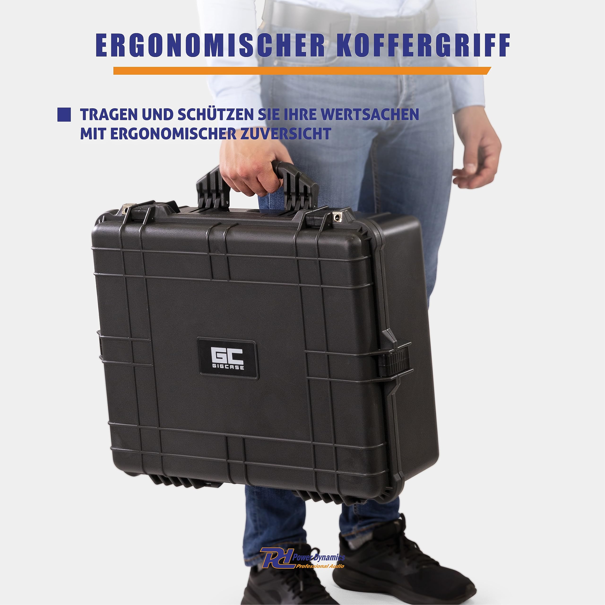 Power Dynamics GIGCase22, Universal Hard Case Kamera Koffer Schaumstoff, DJ Koffer, Foto Koffer, Schutzkoffer, DJ Universalkoffer, Wasserdichter Koffer, Transportkoffer mit Schaumstoff, Schwarz