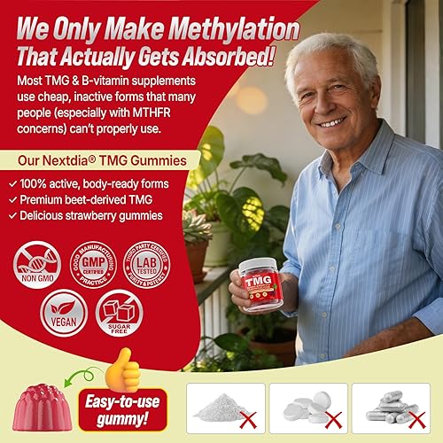 Miniatura 3 de TMG Supplements - Gomitas de 1000 mg (trimetilglicina), con complejo B metilado, magnesio, taurina, metilo b12, b6, 5 mthf, betaína anhidra premium