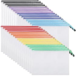 EOOUT 32pcs Mesh Zipper Pouch Bags, Mesh Bags with Zipper, Zipper Pouch for Organizing, Letter Size, A4 Size, for Office Supplies, Puzzles
