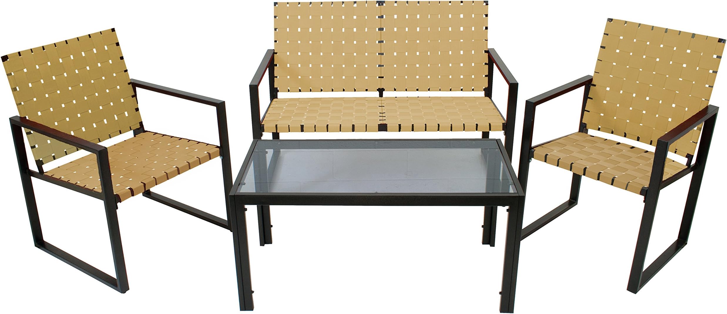 Rio Creations MW384-413 Metro Weave 4 Piece Ultra Deep Seating, Mocha