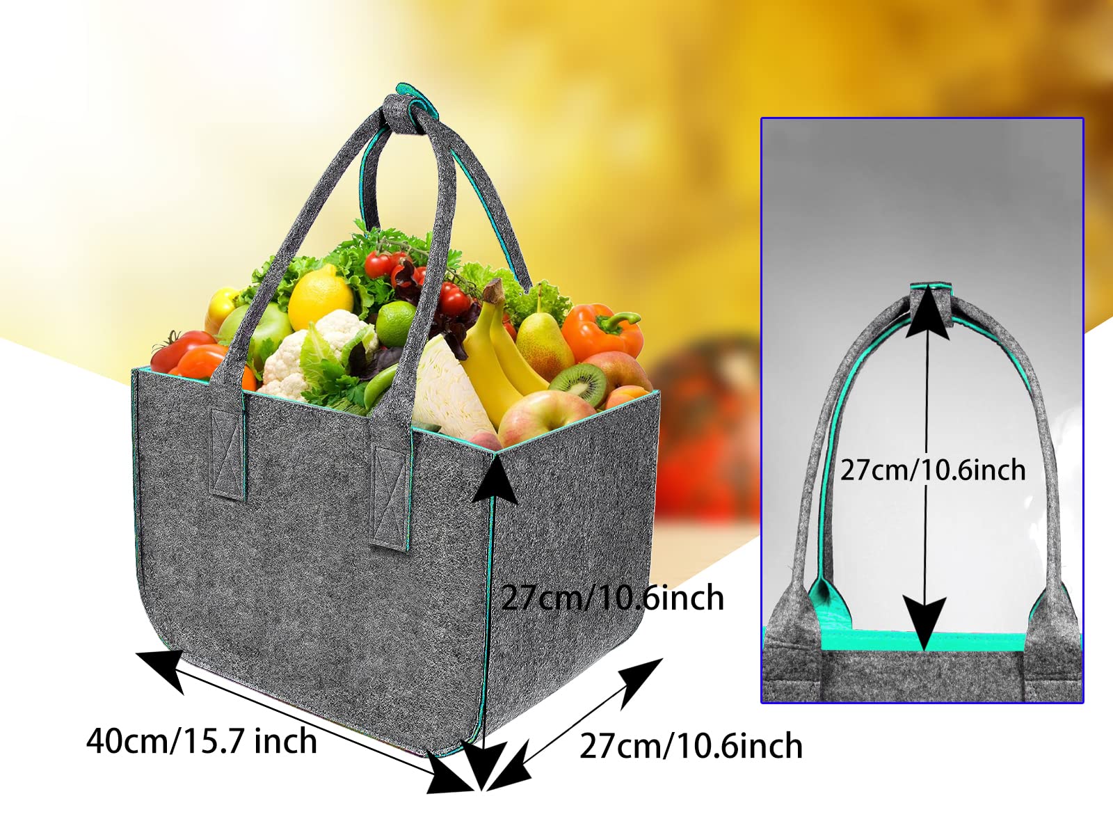 Sac De Courses En Feutre,Sac De Courses Pliable,Grand Sac De