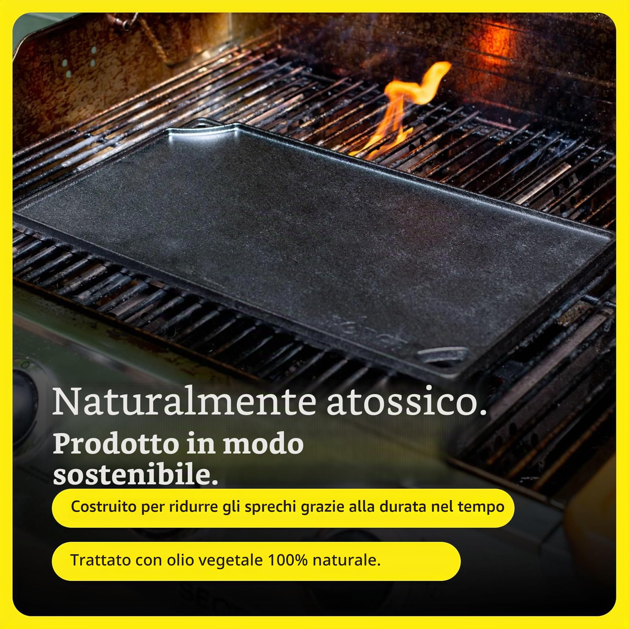 Plancha Grill rect. Reversible- Hierro fundido 42x24cm
