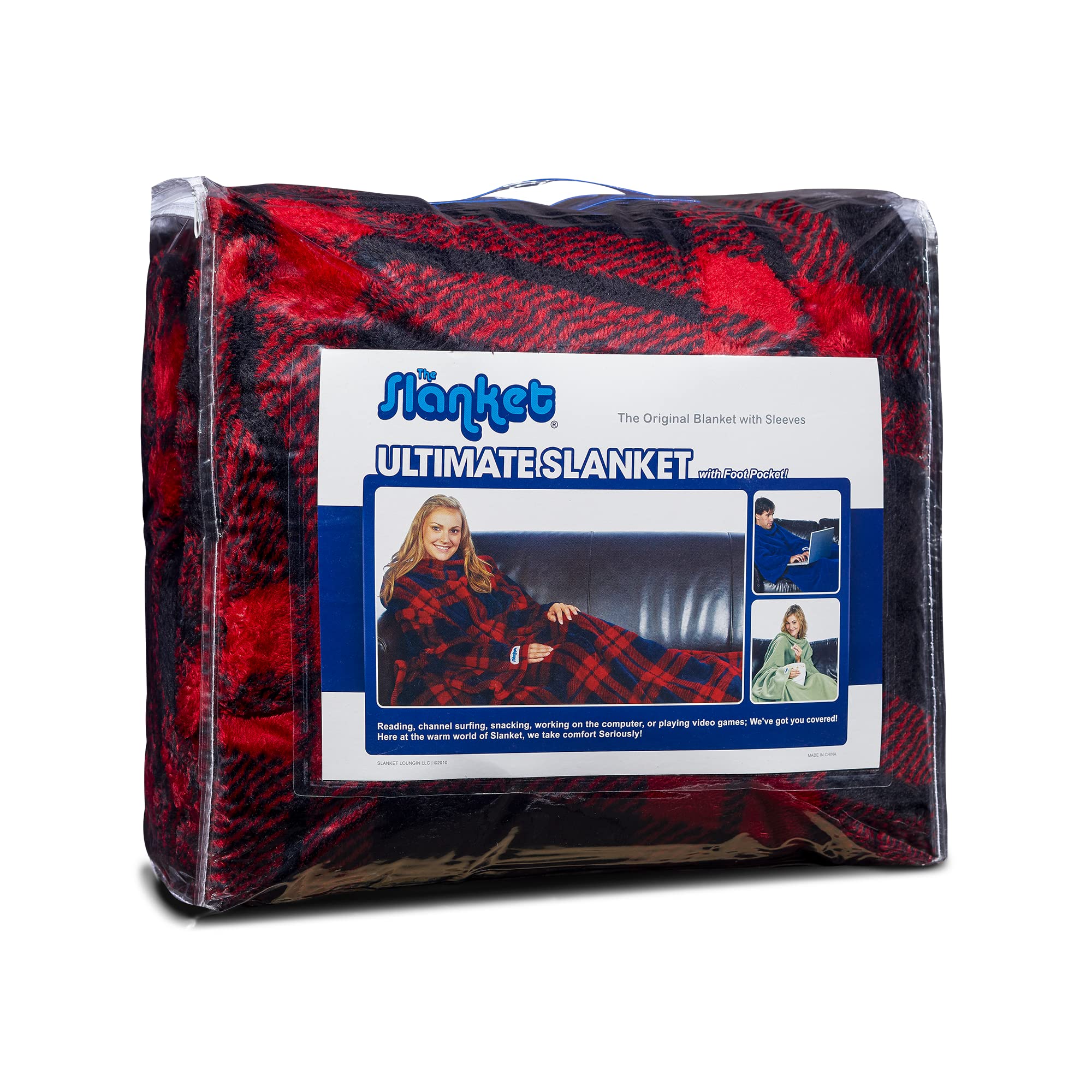 Amazon.com: Slanket The Ultimate Fleece Blanket with Sleeves u0026 Foot Pocket  - Lightweight, Warm u0026 Fleecy Plush Blanket for Lounging u0026 Ultimate Comfort  - Giant Blanket 60 x 80 : Home u0026 Kitchen