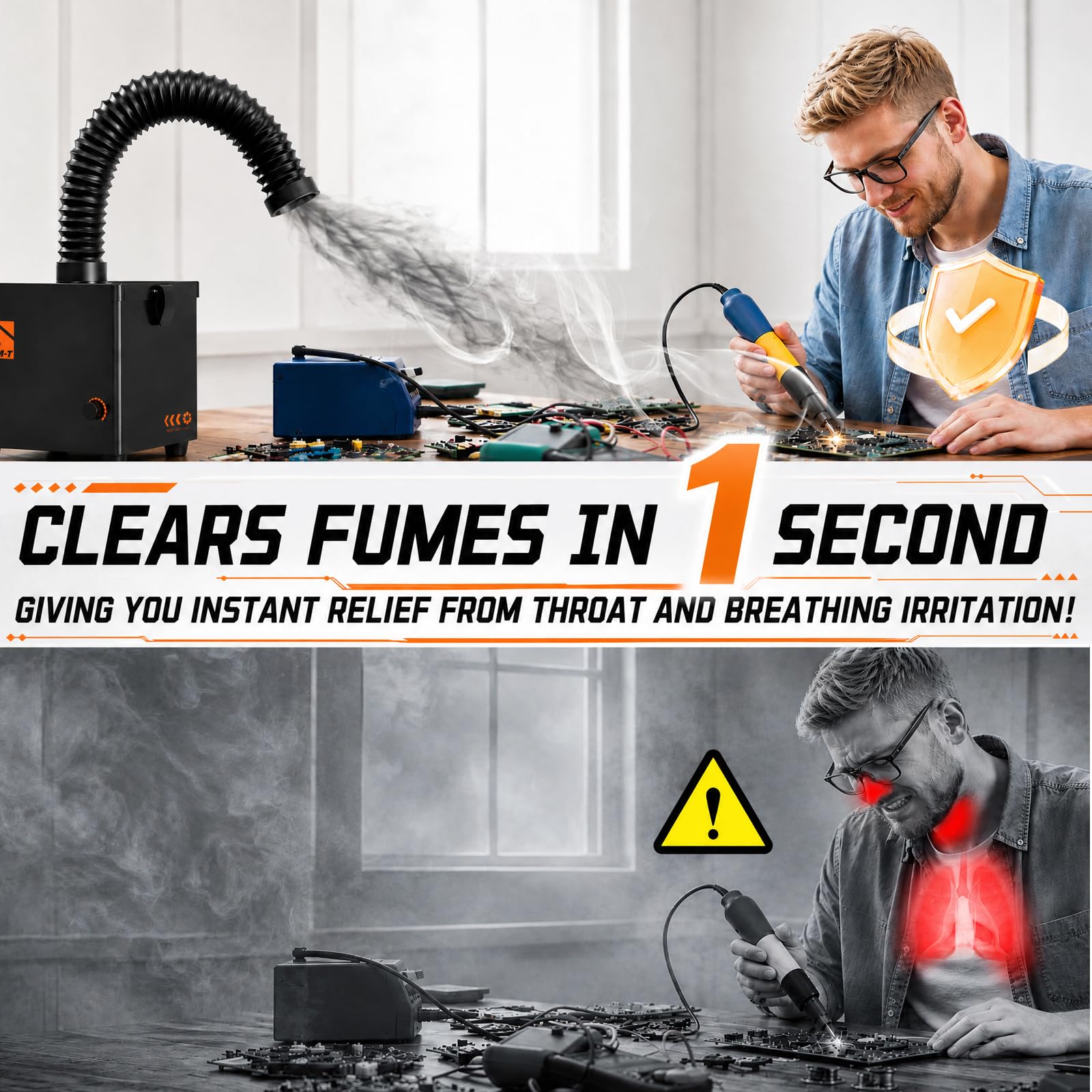 M-T 318 Solder Fume Extractor - Powerful & Quiet -4