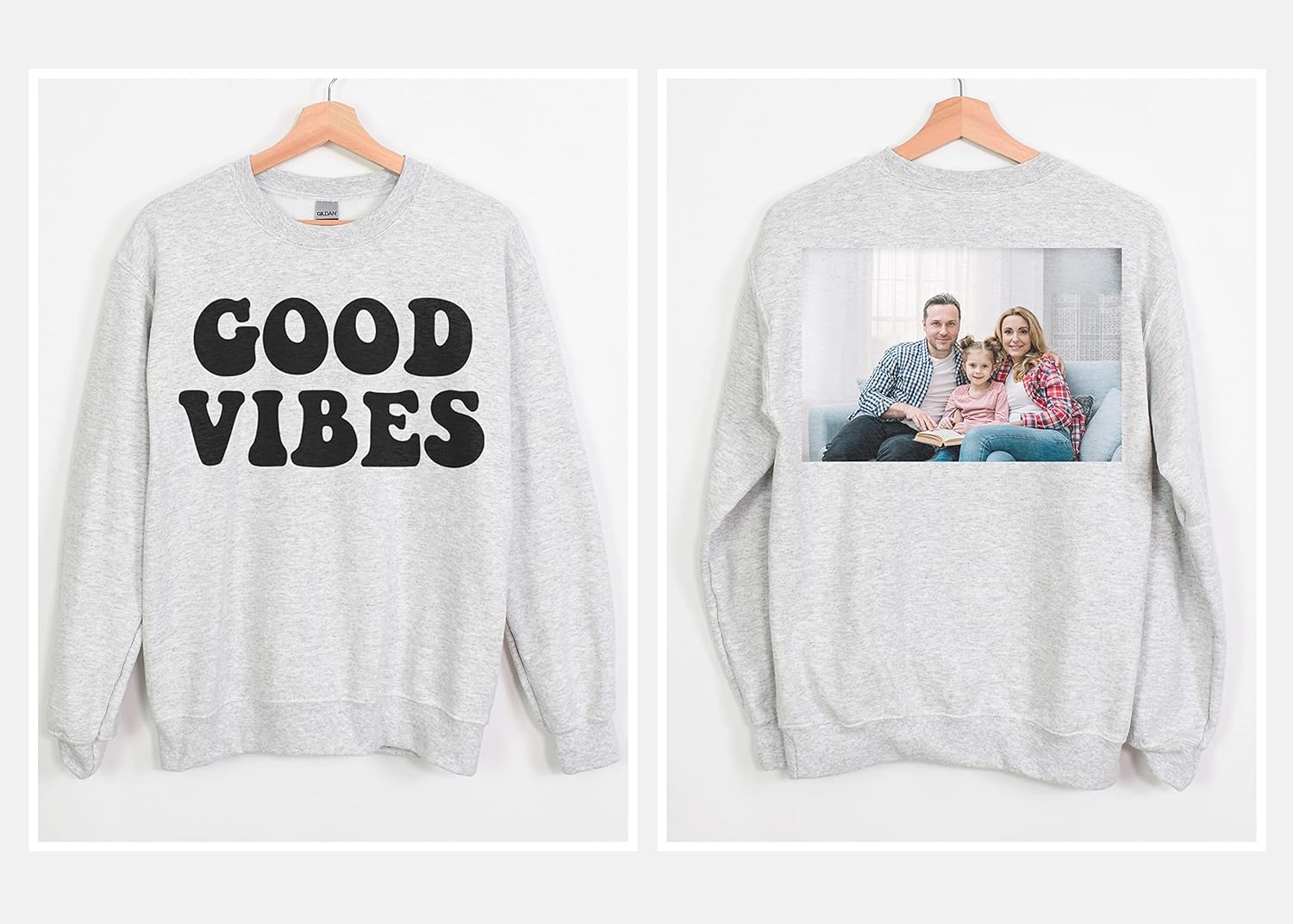 Custom Sweatshirt Add Your Own Text Logo Photo Personalized Design Your Own Pullover Front Back Side - Image 3