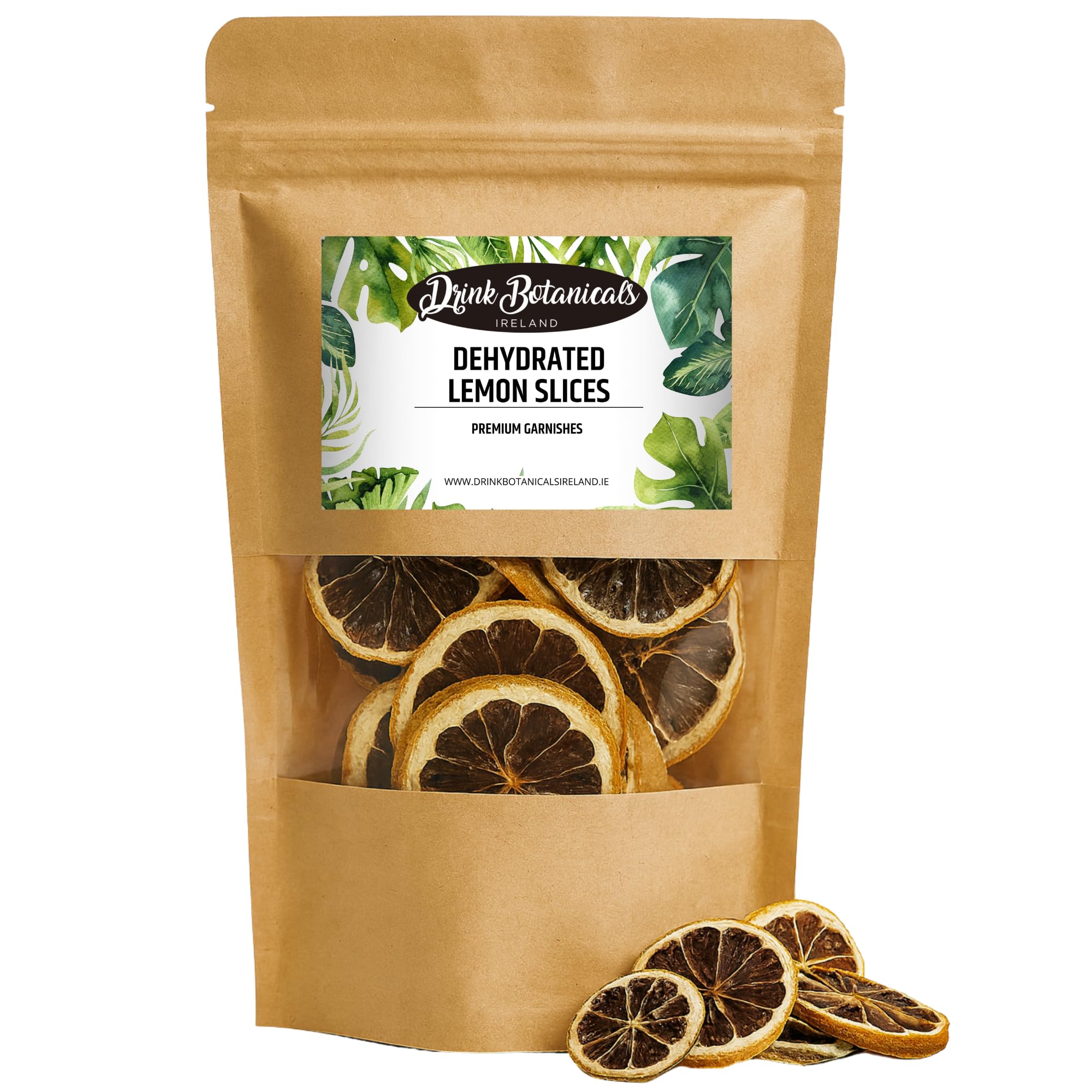 Dried Dehydrated Dried Lemon Slices Wheels | 17+ Servings | 100% Natural | Dry Lemon for Garnishing Cocktails, Cooking, Baking, Wreaths Drinks | Citrus Fruit Slices |40 Grams, 1.4 Oz| Drink Botanicals