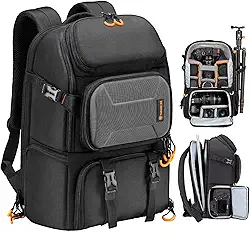 Tarion Mochila profissional para câmera, grande, com compartimento para notebook, suporte de tripé, impermeável, capa de chuva, fotografia ao ar livre, caminhadas, viagens, mochila DSLR profissional
