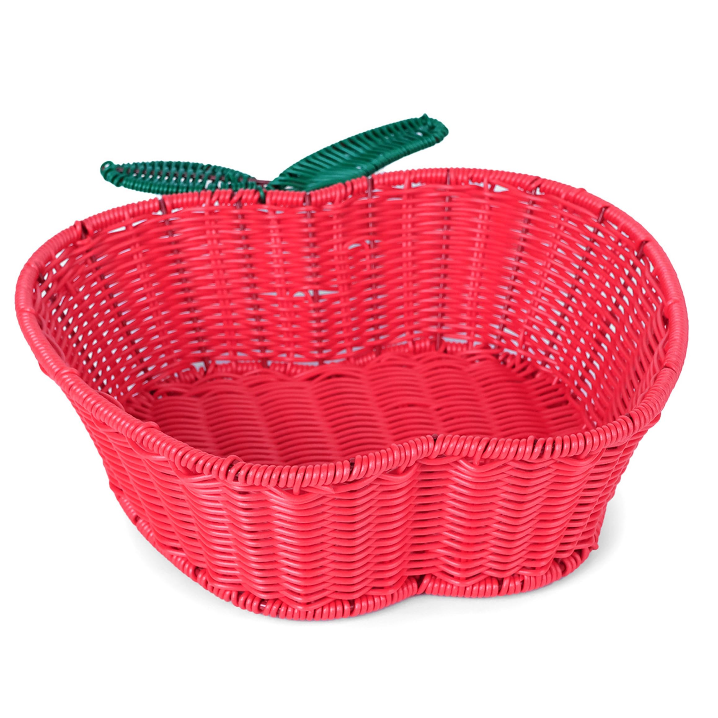Xdyyjrasa Rattan Basket - Apple-Shaped Decorative Fruit Storage Basket, Hand-Woven Small Bread for Snacks & Keys, Small