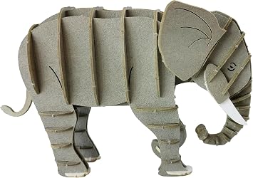 Fridolin 3D Paper Model Elephant Grey