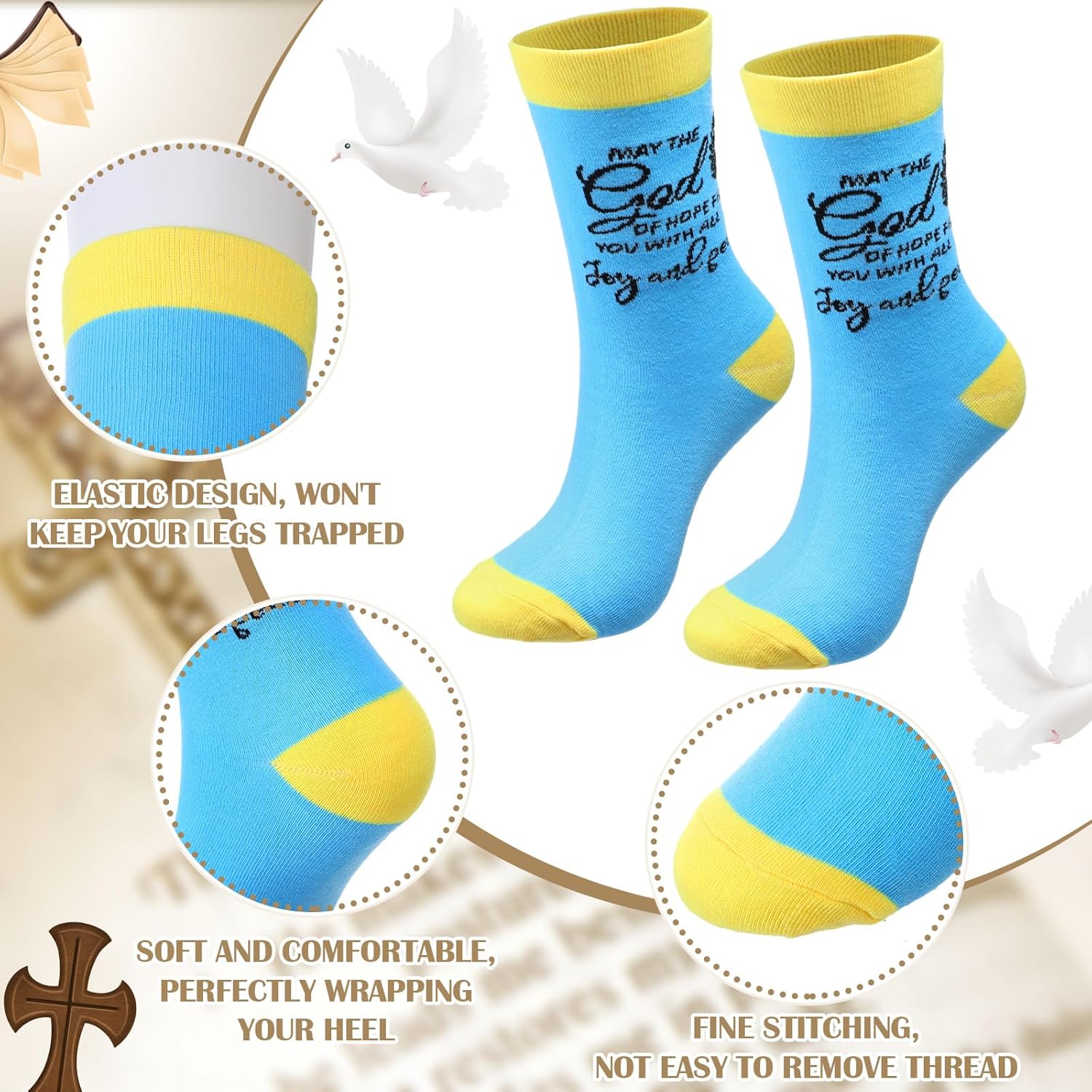 Shinymoon Christian Socks Jesus Gifts Socks Bible Verse Scripture Inspirational Religious Appreciation Gift for Men Women - Image 4