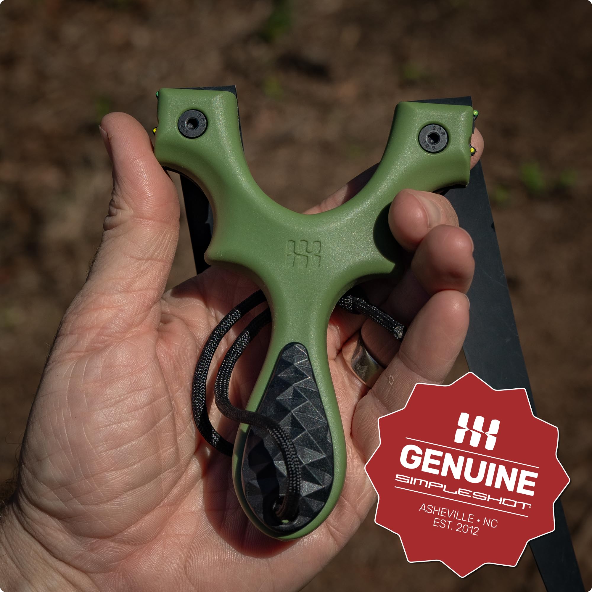 SimpleShot Scout LT2 Schleuderbündel mit Zielscheibe, Stahl- und Tonmunition und 2 Band-Sets, integrierter Clip-Bandbefestigung, Glasfaser-Visier, modulare Griffwaage, Anfänger bis Profi