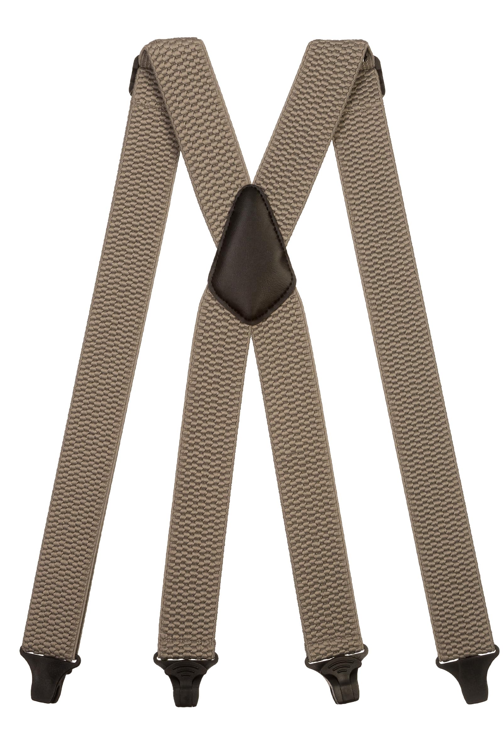 Olata Heavy Duty X-Shape Airport Braces/Suspenders with Plastic Clips - 4cm. Grey