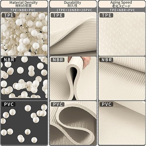 Miniatura 4 de Readaeer Esterilla de yoga plegable para viajes, tapete de yoga plegable de 0.236 in de grosor con bolsa de transporte, tapete antideslizante de TPE