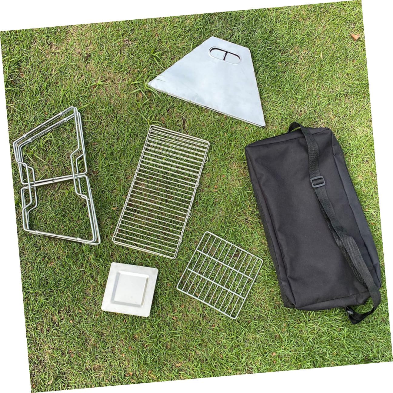 NOLITOY Portable Folding Bbq Grill Wear-resistant Camping Barbecue Rack Lightweight Outdoor Portable Grill for Hiking Tailgating and Backyard Cooking